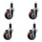 Service Caster 3.5'' SS Maroon Poly Wheel Swivel 1-1/4'' Expanding Stem Caster Set, 4PK SCC-SSEX20S3514-PPUB-MRN-114-4 - alternate 1
